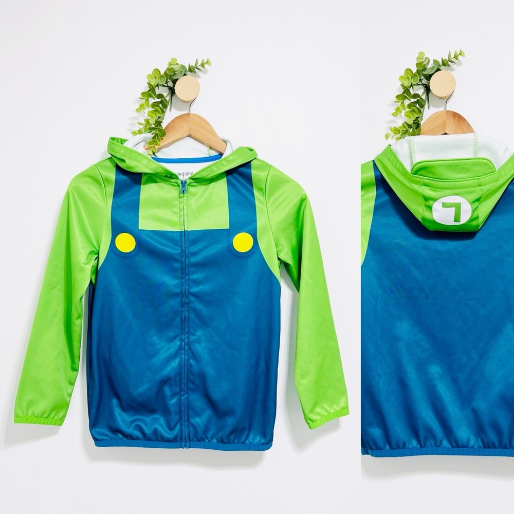 Jumping Beans Super Mario Luigi Costume Zip Up Hoodie